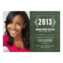 Class of 2013 Chalkboard Graduation Photo Invite