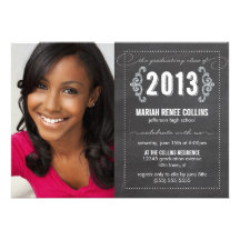 Class of 2013 Chalkboard Graduation Photo Invite