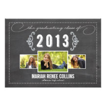Class of 2013 Chalkboard Graduation Photo Invite