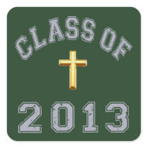 Class Of 2013 Christian Cross - Grey 2 Sticker