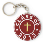 Class Of 2013 Christian Cross - Red 3 Keychain