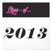 Class of 2013 Grad Invitation Clean Simple Script
