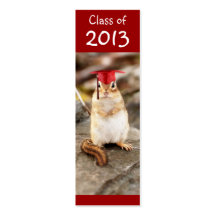 Class of 2013 Graduating Chipmunk Bookmark Business Card Template