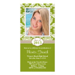 Class of 2013 Green Damask Graduation Invitation Customized Photo Card