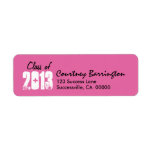 Class of 2013 New Grad or Any Year Pink 02 Custom Return Address Labels