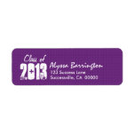 Class of 2013 New Grad or Any Year Purple Return Address Labels