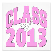 Class of 2013 pink custom invitations