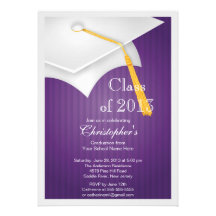 Class of 2013 White Grad Cap Graduation Party Invites