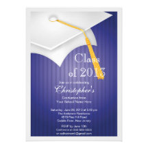 Class of 2013 White Grad Cap Graduation Party Custom Announcements
