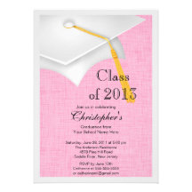 Class of 2013 White Grad Cap Graduation Party Invites