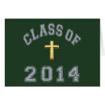 Class Of 2014 Christian Cross - Grey 2 Card