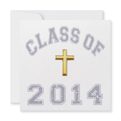 Class Of 2014 Christian Cross - Grey 2 Custom Invitation by TheLordIsMyShepherd