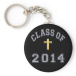 Class Of 2014 Christian Cross - Grey 2 Key Chain