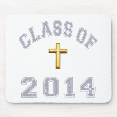 Class Of 2014 Christian Cross - Grey 2 Mouse Pad by TheLordIsMyShepherd