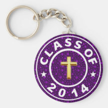 Class Of 2014 Christian Cross Keychain