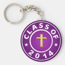 Class Of 2014 Christian Cross Keychain