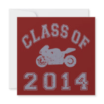 Class Of 2014 Superbike - Grey 2 Personalized Invitations
