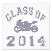 Class Of 2014 Superbike - Grey 2 Personalized Announcements