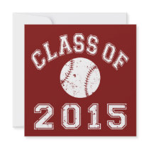 Class Of 2015 Baseball/Softball - White 2 Custom Announcements