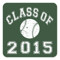 Class Of 2015 Baseball/Softball - White 2 Square Stickers