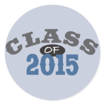 Class Of 2015 Blue Round Stickers