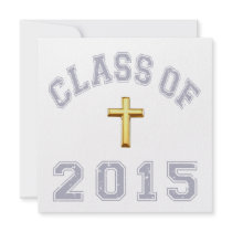 Class Of 2015 Christian Cross - Grey 2 Invites