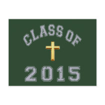 Class Of 2015 Christian Cross - Grey 2 Post Cards