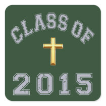 Class Of 2015 Christian Cross - Grey 2 Sticker