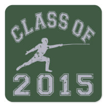 Class Of 2015 Fencing - Grey 2 Square Sticker