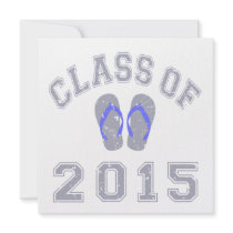 Class Of 2015 Flip Flop Grey - Blue 2 Custom Invites
