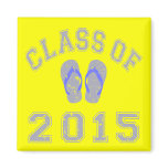 Class Of 2015 Flip Flop Grey - Blue 2 Refrigerator Magnets
