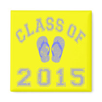Class Of 2015 Flip Flop Grey - Blue 2 Refrigerator Magnets
