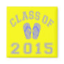 Class Of 2015 Flip Flop Grey - Blue 2 Refrigerator Magnets
