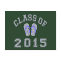 Class Of 2015 Flip Flop Grey - Blue 2 Postcard