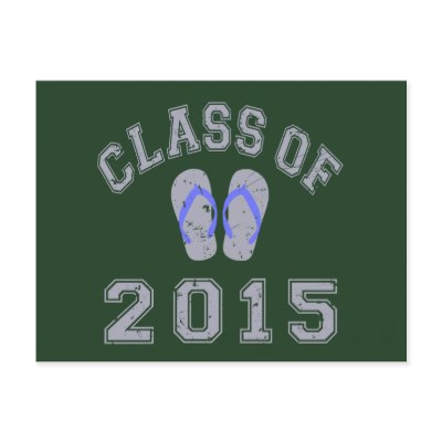 Class Of 2015 Flip Flop Grey - Blue 2 Postcard by 5fingerdiscount