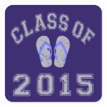 Class Of 2015 Flip Flop Grey - Blue 2 Stickers