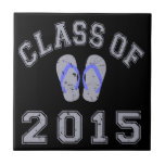 Class Of 2015 Flip Flop Grey - Blue 2 Ceramic Tiles