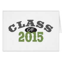 Class Of 2015 Green Greeting Cards