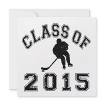 Class Of 2015 Hockey - Black 2 Personalized Invitation