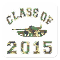 Class Of 2015 Military School - Camo 2 Square Sticker