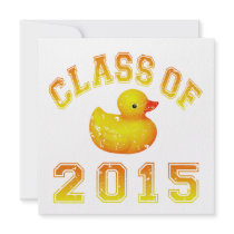 Class Of 2015 Rubber Duckie - Orange 2 Personalized Invitation