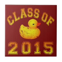 Class Of 2015 Rubber Duckie - Orange 2 Ceramic Tile