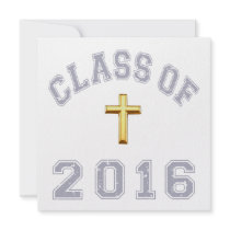 Class Of 2016 Christian Cross - Grey 2 Custom Invites