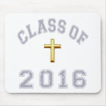 Class Of 2016 Christian Cross - Grey 2 Mouse Pads