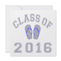 Class Of 2016 Flip Flop - Grey/Blue 2 Custom Invitations