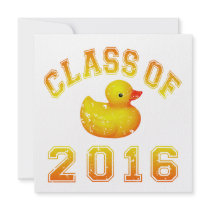 Class Of 2016 Rubber Duckie - Yellow/Red 2 Custom Invitation
