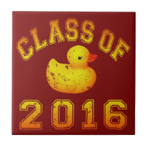 Class Of 2016 Rubber Duckie - Yellow/Red 2 Ceramic Tile