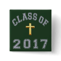 Class Of 2017 Christian Cross - grey 2 Pin