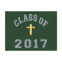 Class Of 2017 Christian Cross - grey 2 Postcards