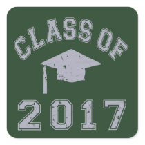 Class Of 2017 Graduation - Grey Square Stickers